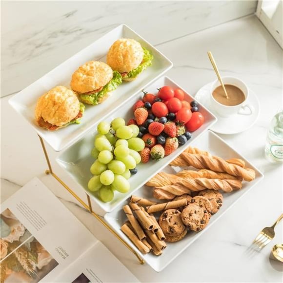 Dining | Large 3 Tier Serving Tray With Serving Stand Serving Dishes 12 ...